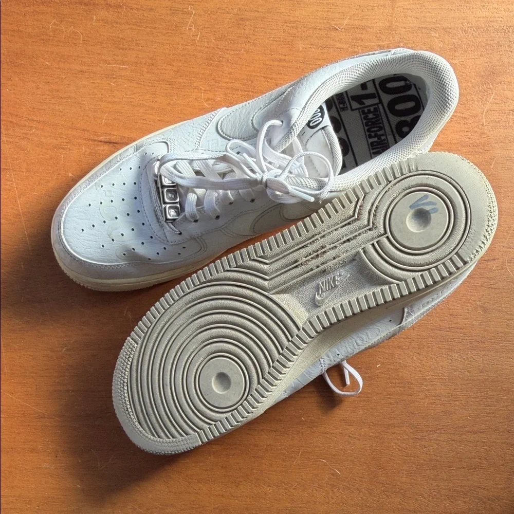 Nike Air Force One Premium “1-800 Toll Free”White Sneakers